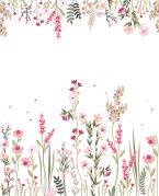 Papier peint panoramique Magenta motif champs de fleurs 200x248cm - LILIPINSO