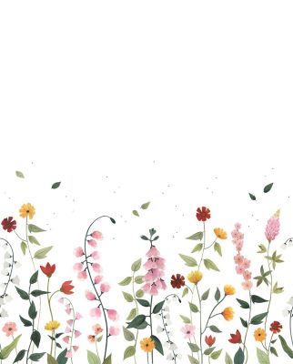 Papier peint panoramique Queyran motif jolie fleurs multicolore 200x248cm - LILIPINSO