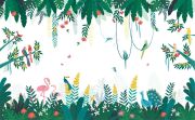 Papier peint panoramique Rio motif jungle et oiseaux multicolore 400x248cm - LILIPINSO