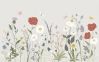 Papier peint panoramique Wildflowers motif champ de fleurs gris