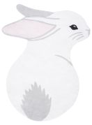 Tapis enfant Forest coton lapin blanc 110x150 - LILIPINSO