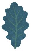 Tapis enfant M. fox coton feuille de chêne bleu 90x150 - LILIPINSO