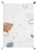 Tapis enfant Tanzania coton feuilles de monstera multicolore 120x170 - LILIPINSO