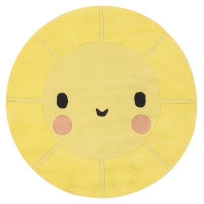 Tapis enfant Up coton Emoji Soleil rond Ø 100 - LILIPINSO