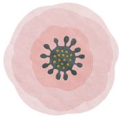 Tapis enfant Wonderland coton fleur rose 98x100 - LILIPINSO