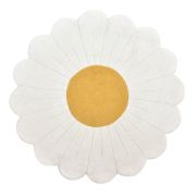 Tapis enfant rond Chamomile coton fleur de camomille blanc Ø100 - LILIPINSO