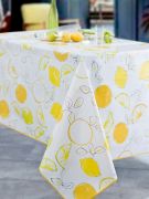 Nappe Agrume toile cirée Jaune 140x200 - CALITEX