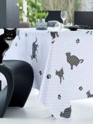 Nappe Cat toile cirée Gris 140x250 - CALITEX