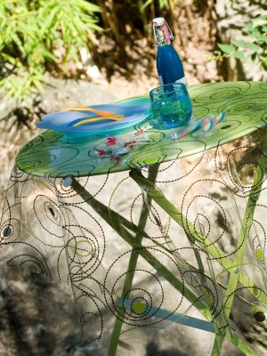 Nappe Circle serti PVC Transparent 140x250 - CALITEX