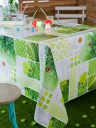 Nappe Détente toile cirée Vert ronde Ø140 - CALITEX