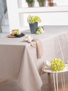 Nappe Effet Lin toile cirée Beige 140x200 - CALITEX