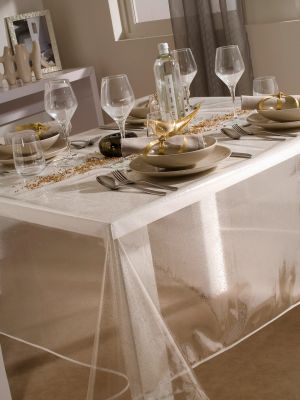 Nappe Pailletée PVC Transparent/argent 140x200 - CALITEX