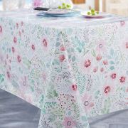 Nappe Prairie toile cirée Rose 140x200 - CALITEX