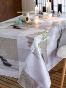 Nappe Zenitude toile cirée Beige ronde Ø140 - CALITEX