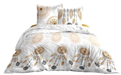 Parure de lit Attrape rêve 2 taies carrées + housse couette 240x220 - CALITEX