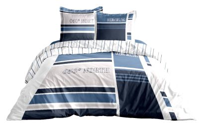 Parure de lit Ocean sailing 2 taies carrées + housse couette 240x220 - CALITEX