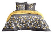 Parure de lit Octogone 2 taies carrées + housse couette 240x220 - CALITEX