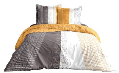 Parure de lit Vice versa 2 taies carrées + housse couette 240x220 - CALITEX