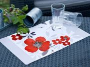 Set de table Florescence PVC Rouge 44x28,5 - CALITEX