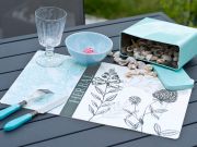 Set de table Herbal Toile cirée Turquoise 44x28,5 - CALITEX