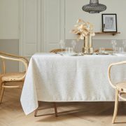 Nappe Cristal en polyester blanc/or 160x160 - NYDEL