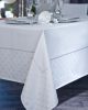 Nappe Frandy polyester damassé lurex blanc/argent 145x300