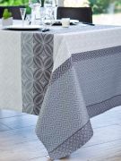 Nappe Jacquard Gally polyester enduit acrylique Gris 160x160 - NYDEL