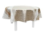 Nappe Jacquard Vali polyester enduit acrylique Camel ronde Ø160 - NYDEL