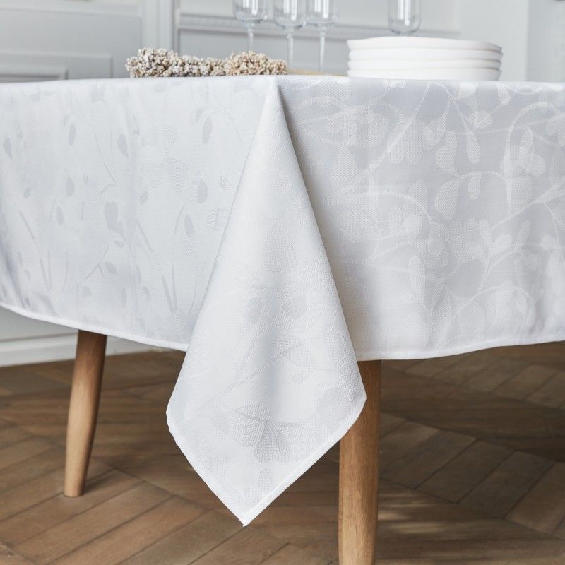 Nappe Liseron polyester blanc 160x160 - NYDEL