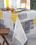 Nappe Magic Ethnic coton enduit acrylique Granit 160x160 - NYDEL