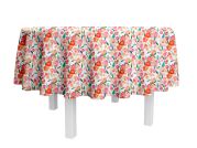 Nappe Millefiori coton enduit PVC Blanc ronde Ø 160 - NYDEL