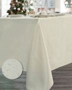 Nappe Odéon polyester damassé lurex ivoire/or 160x160 - NYDEL