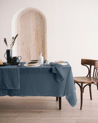 Nappe Organic chanvre/coton bio bleu minéral 160x300 - NYDEL