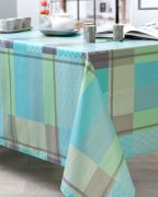 Nappe Palm coton enduit PVC Azur 160X300 - NYDEL