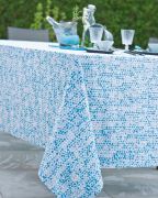 Nappe Perle coton enduit acrylique Bleu 160x160 - NYDEL