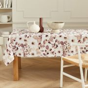 Nappe Petunia coton enduit acrylique Prune 160x160 - NYDEL