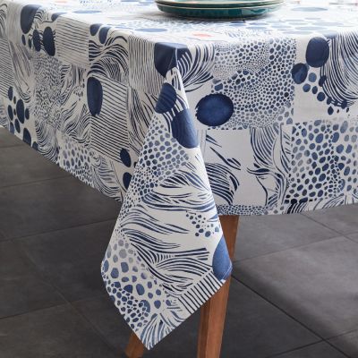 Nappe Rivage coton enduit acrylique Bleu 160x200 - NYDEL