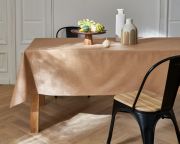 Nappe Savane coton enduit acrylique noisette 160x160 - NYDEL