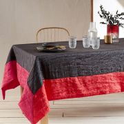 Nappe Taffetas en polyester anthracite/fuchsia 170x250 - NYDEL