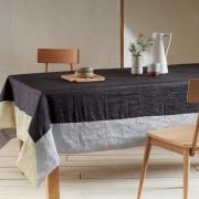 Nappe Taffetas en polyester anthracite/ivoire 170x250 - NYDEL