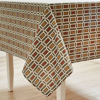 Nappe Vasarely coton enduit acrylique Kaki 160x200 - NYDEL