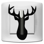 Interrupteur déco Nature / Cerf Noir double - La Maison de Gaspard