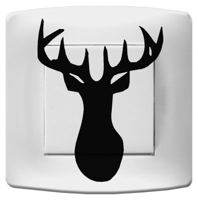 Interrupteur déco Nature / Cerf Noir simple