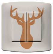Interrupteur déco Nature / Cerf Orange double - La Maison de Gaspard