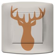 Interrupteur déco Nature / Cerf Orange poussoir - La Maison de Gaspard