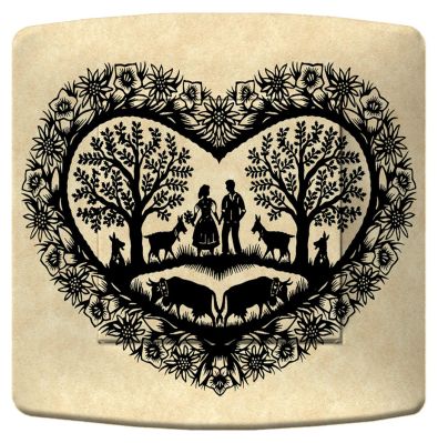 Interrupteur déco Ski / Coeur Noir poussoir - La Maison de Gaspard