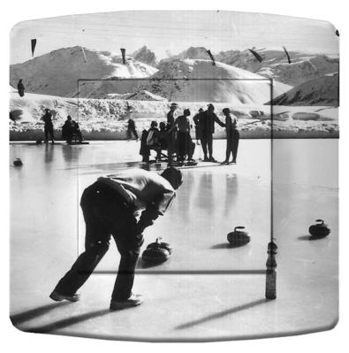 Interrupteur déco Ski / Curling poussoir