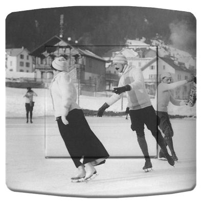 Interrupteur déco Ski / Patineurs simple