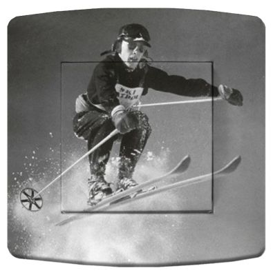 Interrupteur déco Ski / Skieur-1 simple - La Maison de Gaspard