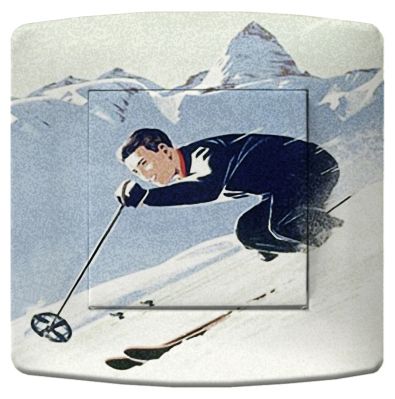 Interrupteur déco Ski / Skieur-2 simple